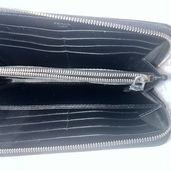 Prada Saffiano Leather Zip Around Long Wallet - Picture 4 of 8